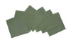 Set di 6 tovaglioli da tavola 45 X 45 CM in 100% puro lino lavato delavè stone washed morbido resistente elegante made in italy VERDE OLIVA