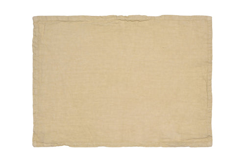 Set di 2 tovagliette americane coppia tovagliette 35 X 50 CM in 100% puro lino lavato delavè stone washed morbido resistente elegante made in italy  SABBIA - Vanita di raso