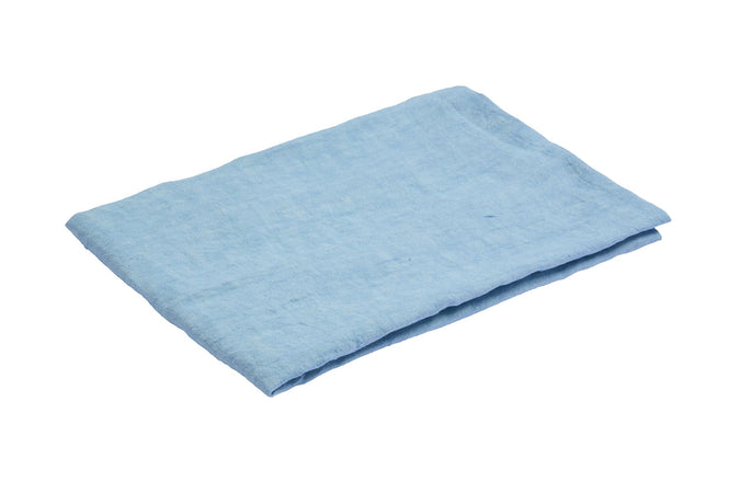 Set di 2 tovagliette americane coppia tovagliette 35 X 50 CM in 100% puro lino lavato delavè stone washed morbido resistente elegante made in italy  AZZURRO - Vanita di raso