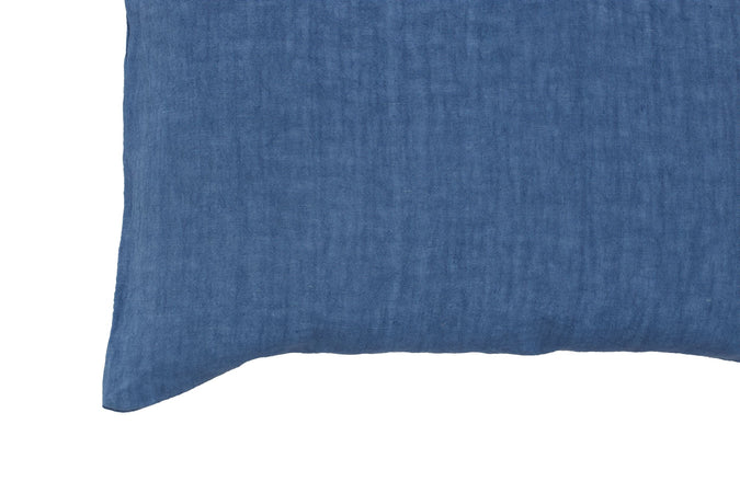Coppia di federe in puro lino stone washed Bluette