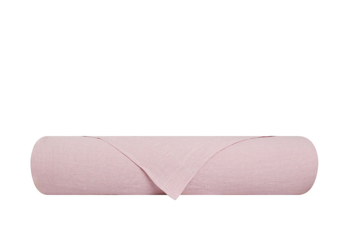 Parure letto in Puro Lino Stonewashed Rosa Perla
