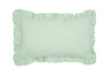 Federa in puro lino stonewashed Verde Delicato con Frou Frou