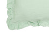 Federa in puro lino stonewashed Verde Delicato con Frou Frou
