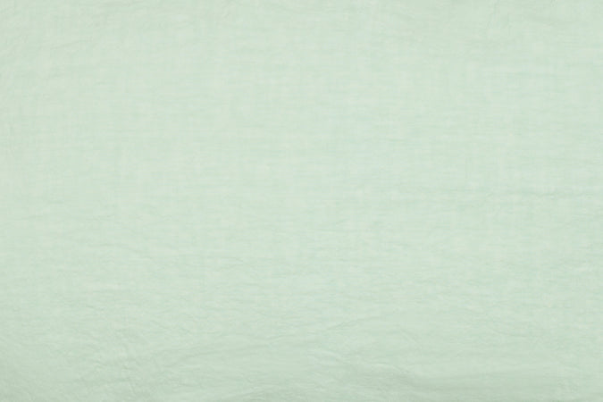 Federa in puro lino stonewashed Verde Delicato con Frou Frou