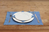 Set di 2 tovagliette americane coppia tovagliette 35 X 50 CM in 100% puro lino lavato delavè stone washed morbido resistente elegante made in italy  BLUETTE
