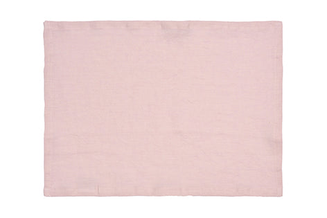 Set di 2 tovagliette americane coppia tovagliette 35 X 50 CM in 100% puro lino lavato delavè stone washed morbido resistente elegante made in italy  ROSA