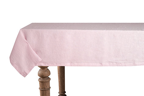 Tovaglia da tavola in 100% puro lino lavato delavè stone washed morbido resistente elegante made in italy  ROSA