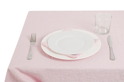 Tovaglia da tavola in 100% puro lino lavato delavè stone washed morbido resistente elegante made in italy  ROSA