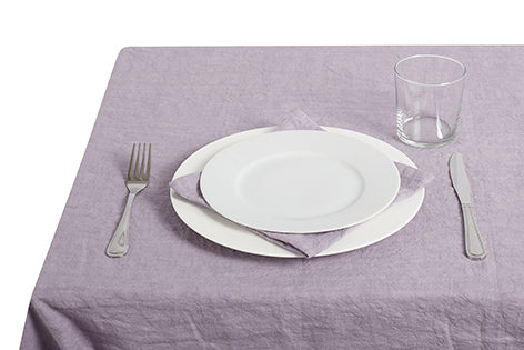 Tovaglia da tavola in 100% puro lino lavato delavè stone washed morbido resistente elegante made in italy  VIOLETTA