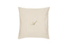 Cuscino Arredo con elegante iniziale ricamatain puro lino stone washed Bollito