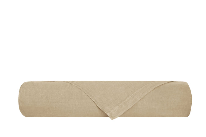 Lenzuolo piano in puro lino stonewashed Sabbia