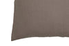 Cuscino Arredo con elegante iniziale ricamatain puro lino stonewashed Tortora