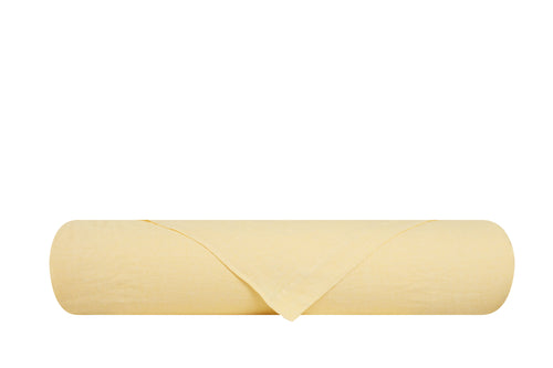 Lenzuolo piano in puro lino stonewashed Giallo