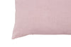 Cuscino Arredo con elegante iniziale ricamatain puro lino stonewashed Rosa