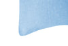 Cuscino Arredo con elegante iniziale ricamatain puro lino stonewashed Azzurro