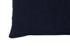 Federa con elegante iniziale ricamata in puro lino stonewashed Blu Notte