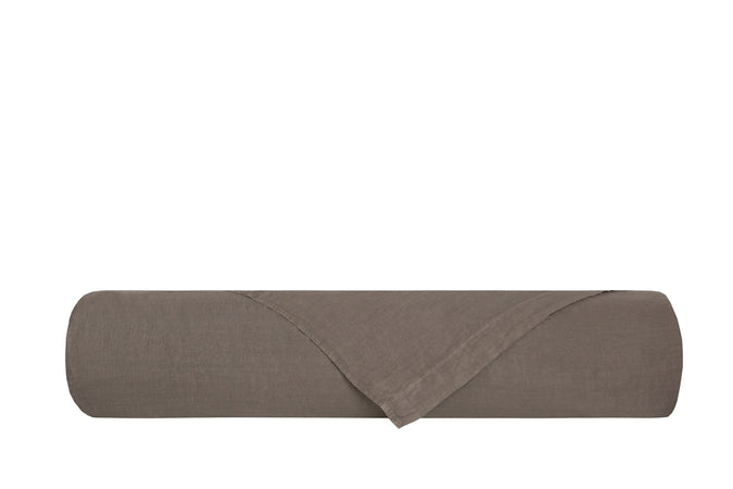 Parure letto in Puro Lino Stonewashed Tortora
