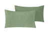 Coppia di federe in puro lino stone washed  Verde Oliva