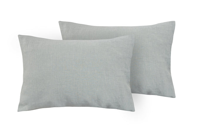 Parure letto in Puro Lino Stonewashed Grigio Fumo