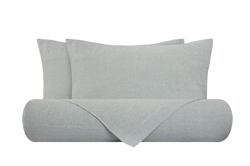 Parure copripiumino in puro lino stone washed Grigio Fumo