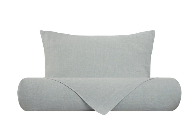 Parure copripiumino in puro lino stone washed Grigio Fumo