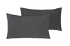 Coppia di federe in puro lino stone washed Grigio Tifone