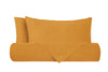 Parure copripiumino in puro lino stone washed Ocra