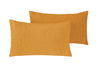 Coppia di federe in puro lino stone washed Ocra