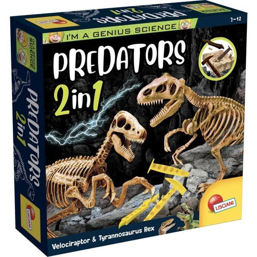 Génius Science - gioco scientifico - Predators 2 in 1 - per scavare e costruire - LISCIANI