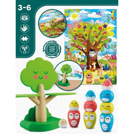 Equilibrio sull'albero - Gioco Montessori - MONTESSORI WOOD - Gioco di equilibrio, albero e uccelli