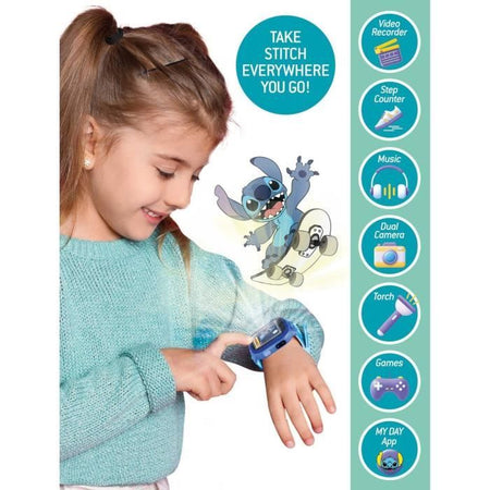 Orologio educativo - HI TECH - STITCH - Quadranti personalizzabili, 5 giochi interattivi