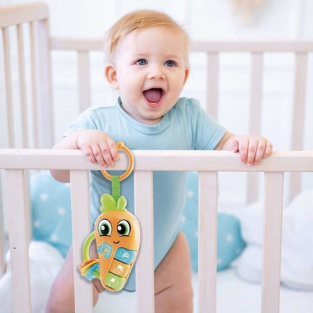 Carota - Sonaglio elettronico - CAROTINA BABY - Melodie e suoni di animali, anelli da dentizione