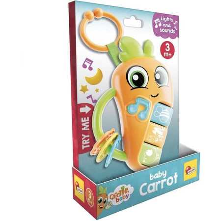Carota - Sonaglio elettronico - CAROTINA BABY - Melodie e suoni di animali, anelli da dentizione