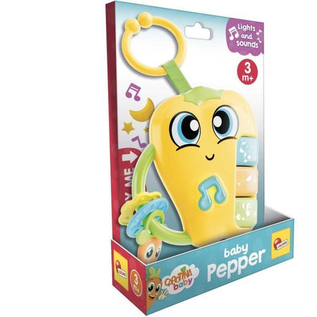 Pepper - Sonaglio elettronico - CAROTINA BABY - Suoni e melodie allegre, anelli per la dentizione