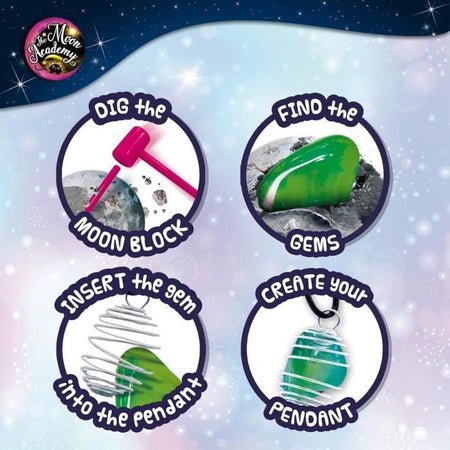 Moon Lab - Kit scientifico - THE MOON ACADEMY - Blocco da scavo, minerali luminosi