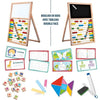 Il mio primo cavalletto per le abilità - Gioco Montessori - MONTESSORI - Lavagna bifacciale, lettere e numeri magnetici