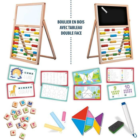 Il mio primo cavalletto per le abilità - Gioco Montessori - MONTESSORI - Lavagna bifacciale, lettere e numeri magnetici
