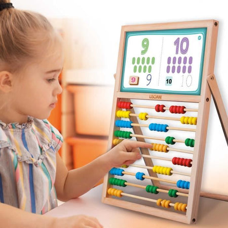 Il mio primo cavalletto per le abilità - Gioco Montessori - MONTESSORI - Lavagna bifacciale, lettere e numeri magnetici