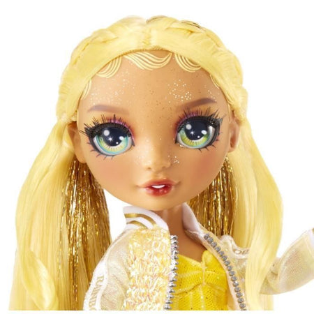Bambola d'alta moda arcobaleno con kit di slime e animale domestico - Sunny (Giallo) - Bambola glitterata da 28 cm con kit di slime e animale domestico