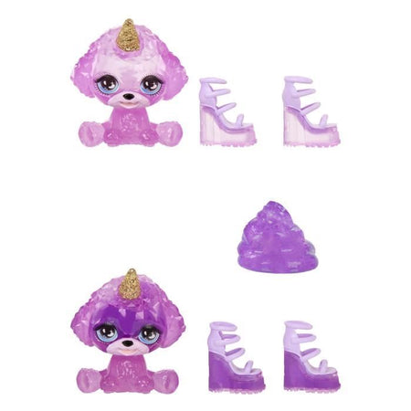 Bambola arcobaleno di alta moda con kit di slime e animale domestico - Viola (Viola) - Bambola glitterata da 28 cm con kit di slime