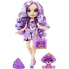 Bambola arcobaleno di alta moda con kit di slime e animale domestico - Viola (Viola) - Bambola glitterata da 28 cm con kit di slime
