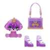 Bambola arcobaleno di alta moda con kit di slime e animale domestico - Viola (Viola) - Bambola glitterata da 28 cm con kit di slime