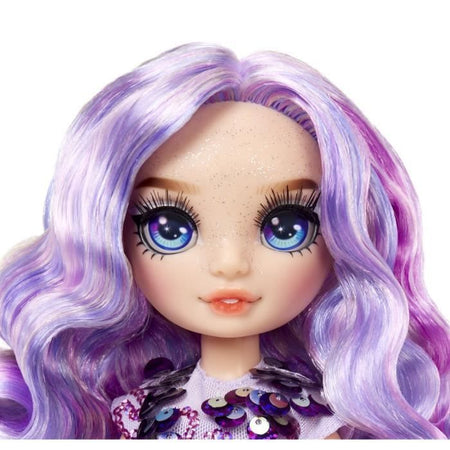Bambola arcobaleno di alta moda con kit di slime e animale domestico - Viola (Viola) - Bambola glitterata da 28 cm con kit di slime