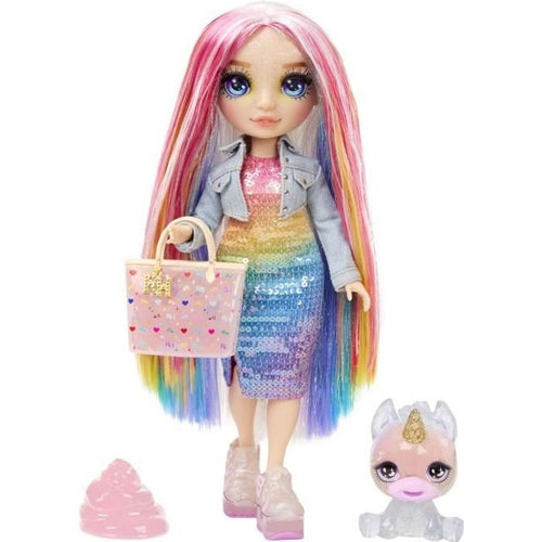 Bambola di Alta Moda Arcobaleno con Kit di Slime e Animale Domestico - Amaya (Arcobaleno) - 28 cm Bambola Glitter con Kit di Slime