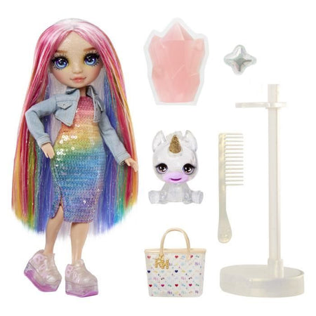 Bambola di Alta Moda Arcobaleno con Kit di Slime e Animale Domestico - Amaya (Arcobaleno) - 28 cm Bambola Glitter con Kit di Slime