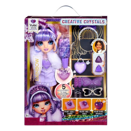 Bambola manichino di cristallo alto arcobaleno 27 cm - Viola