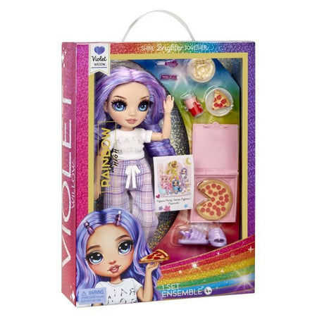 Junior High Pyjama Party - Bambola fashion articolata da 22 cm - Viola (Viola) - Molti accessori - da 4 anni