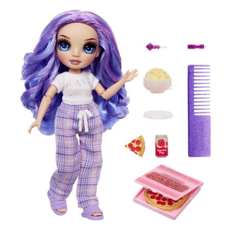 Junior High Pyjama Party - Bambola fashion articolata da 22 cm - Viola (Viola) - Molti accessori - da 4 anni