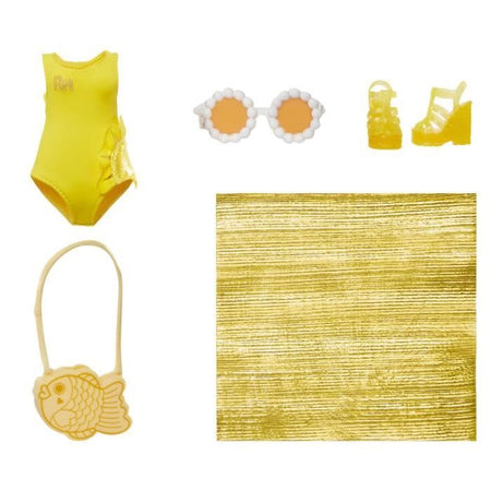 Rainbow High Swim & Style - Bambola fashion snodabile 27 cm - Sunny (Giallo) - Costume da bagno + pareo - da 4 anni