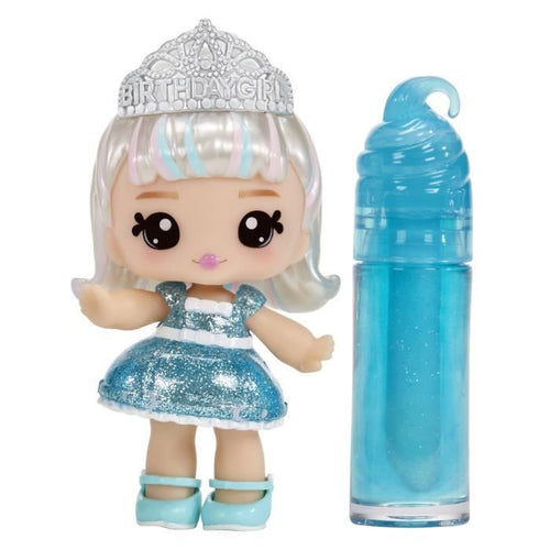 Yummiland - 1 bambola da 10 cm e un lucidalabbra glitterato da creare - Callie - Gusto torta di compleanno - Dai 4 anni in su